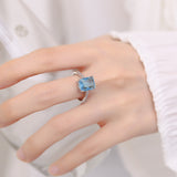 Rectangular Navy Blue Ring Women's Fashion Simple – Stylish Gifts — 2