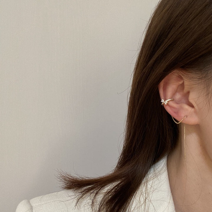 Women's Simple Chain Silver Pin Earrings – Gifts for Her — 1