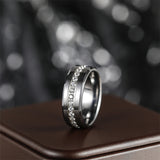 Single Row Diamond-embedded Slope Edge Unisex Silver – Birthday Gifts — 9