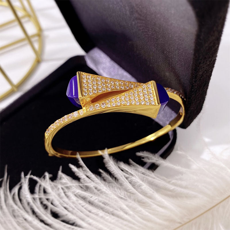Ladies Double Pagoda Bracelet With Diamonds – Jewelry Gift Ideas — 1