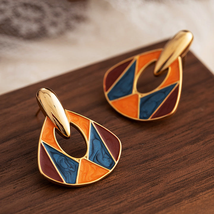 Women's Enamel Drop Oil Design High-grade Ear Studs – Gifts for Her — 3