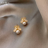 Simple, Small And Personalized Bee Pearl Earrings – Gift Ideas — 4