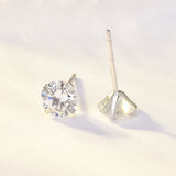 Simple Birthstone Four-Claw Zircon Earrings – Holiday Gift Ideas — 15