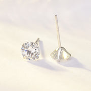 Simple Birthstone Four-Claw Zircon Earrings – Holiday Gift Ideas — 15