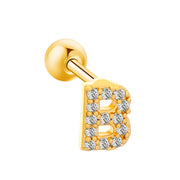 Inlaid Zircon 26 English Letters Ear Bone Stud – Meaningful Gifts — 7