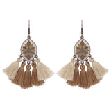 Style Tassel Earrings Female Leaf Circle Metal Leather – Stylish Gifts — 18