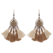Style Tassel Earrings Female Leaf Circle Metal Leather – Stylish Gifts — 18