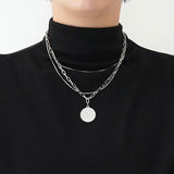 Human Head Coin Necklace Niche Design Sense – Jewelry Gift Ideas — 4