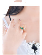 S925 Silver Emerald Elegant Alloy Ring – Small Gift Ideas — 5