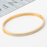 Single Row Stainless Steel Bracelet With Diamond – Jewelry Gift Ideas — 7