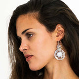 Fashion Nation Spiral Bluestone Drop Women's Earrings – Stylish Gifts — 1