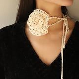Chiffon Polka Dots Rose Necklace Female – Jewelry Gift Ideas — 13