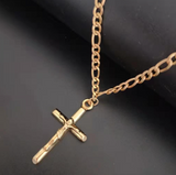 Simple Cross Figaro Necklace Easter Jesus Pendant – Jewelry Gift Ideas — 3