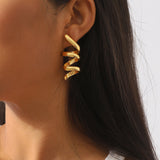 Alloy Spiral Personalized Earrings Simple Design – Holiday Gift Ideas — 1