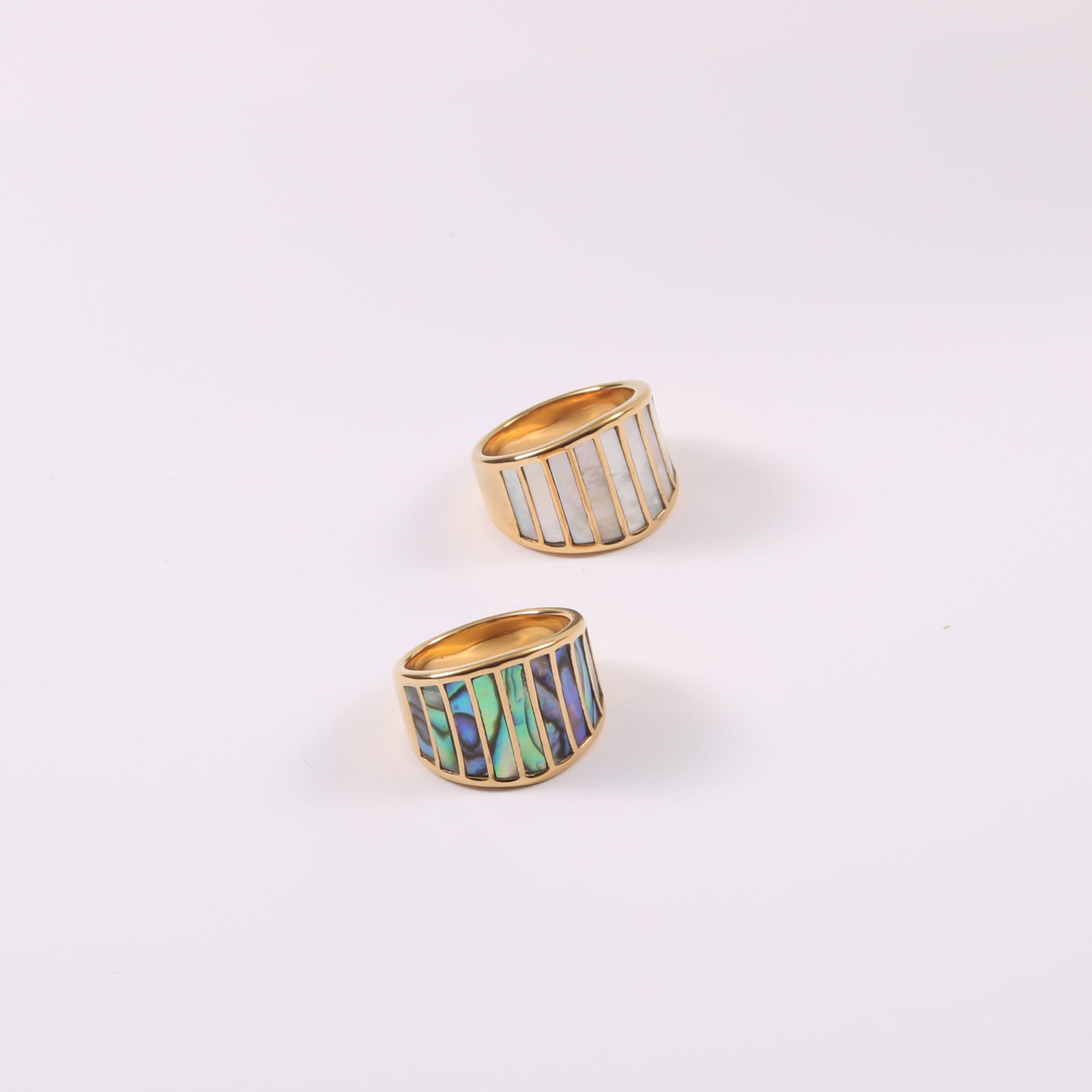 Fashion White Shell Mother Natural Abalone Shell Ring – Stylish Gifts — 1