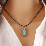 Hexagon natural stone necklace – Jewelry Gift Ideas — 16