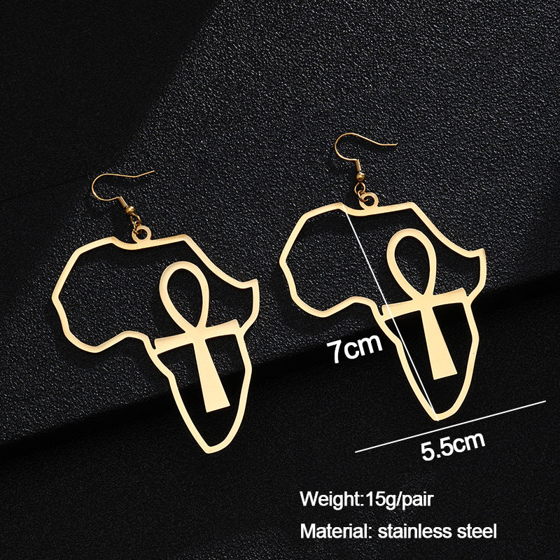 Fashion Hot Sale Cross Africa Map Earrings – Stylish Gifts — 1