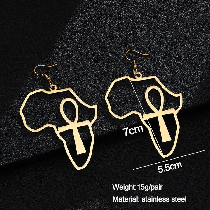 Fashion Hot Sale Cross Africa Map Earrings – Stylish Gifts — 1
