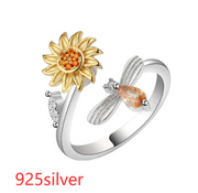 Sunflower Rotating Ring Set With Diamond Simple – Small Gift Ideas — 12