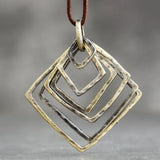 Multi-layer square long necklace – Jewelry Gift Ideas — 1