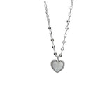 S925 Sterling Silver Love Motherofpearl Necklace – Jewelry Gift Ideas — 5