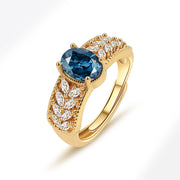 Hollow Pattern Colored Gems Blue Corundum Ring – Practical Gifts — 4