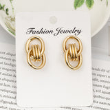 Fashion Round Earrings Simple Cross Metal – Stylish Gifts — 8