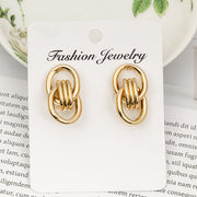 Fashion Round Earrings Simple Cross Metal – Stylish Gifts — 8