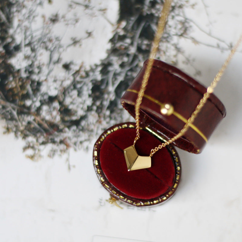 Folded Love Geometric Faceted Heart Necklace – Jewelry Gift Ideas — 1