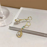 Diamond Water Drop Earrings French Double-sided – Birthday Gifts — 5