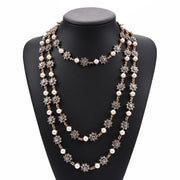 Multi Layer Pearl Crystal Gem Necklace – Jewelry Gift Ideas — 3