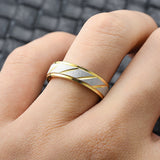 Titanium Steel Ring Diagonal 18K – Thoughtful Gifts — 7