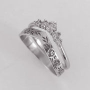 Simple Diamond V-shaped Wreath Ring – Everyday Gifts — 2