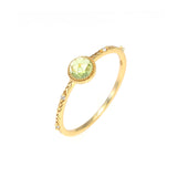 Round Peridot Simple Women's Ring – Gifts for Her — 5