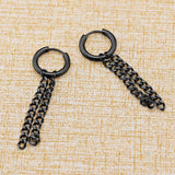 Black Geometric Pendant Stainless Steel Earrings – Jewelry Gift Ideas — 4