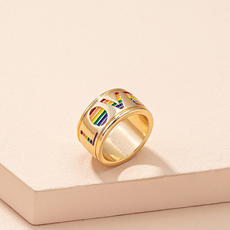 Temperament Fashion Large Ring Trend Rainbow – Stylish Gifts — 1