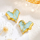 Liquid Irregular Heart-shaped Dripping Stud Earrings – Gifts for Her — 3