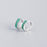 Women's Inlaid Cubic Zirconia Sterling Silver Stud – Gifts for Her — 4