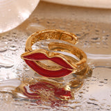 18K Gold Lip Dripping Ring For Women – Gifts for Her — 7