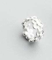 Sterling Silver Vintage Small Flower Hollow Bead – Birthday Gifts — 7