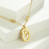 Simple Rose White Shell Pendant Necklace – Jewelry Gift Ideas — 14