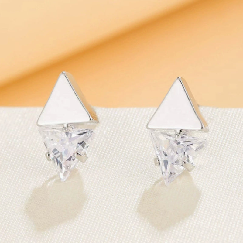 Niche Triangular Rhombus Zircon Stud Earrings – Gifts for Her — 1