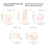 Kitty Brooch Bowl Cat Badge Golden M Badge Clothing – Stylish Gifts — 11