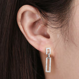 Sterling Silver Geometric Earrings Zircon – Holiday Gift Ideas — 1