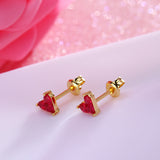 Women's Sterling Silver Gold Plated Red Corundum – Gifts for Her — 5