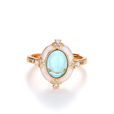 Retro Mid-ancient Oval Red Sapphire Blue Women's Light – Gifts for Her — 5
