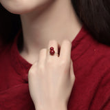 Women's S925 Sterling Silver Cinnabar Ring Niche – Gifts for Her — 1