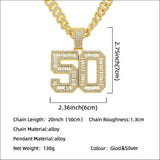 Mens Fashion Full Diamond Number 50 Pendant – Jewelry Gift Ideas — 2