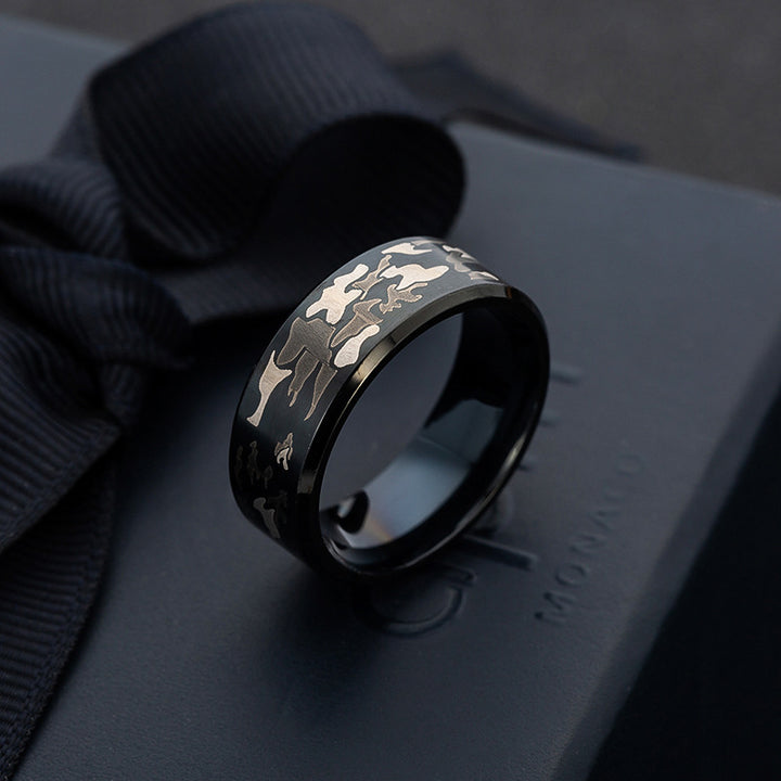 Camouflage Three-color Ring Military Fan Titanium – Jewelry Gift Ideas — 1