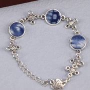 Ethnic Blue Dyed Tie-dye Bracelet Hand-stitched – Jewelry Gift Ideas — 7